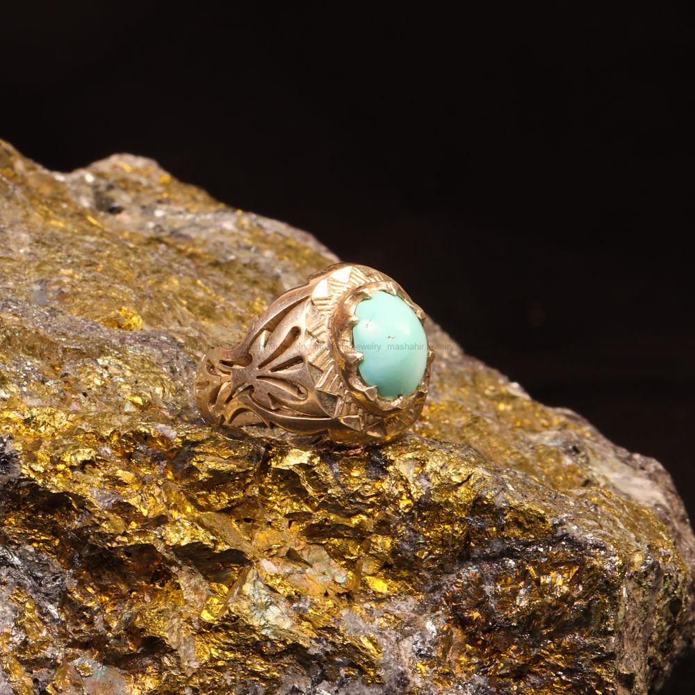 انگشتر فیروزه عجمی مردانه کد 9180