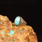 انگشتر فیروزه شجری مردانه کد 9189