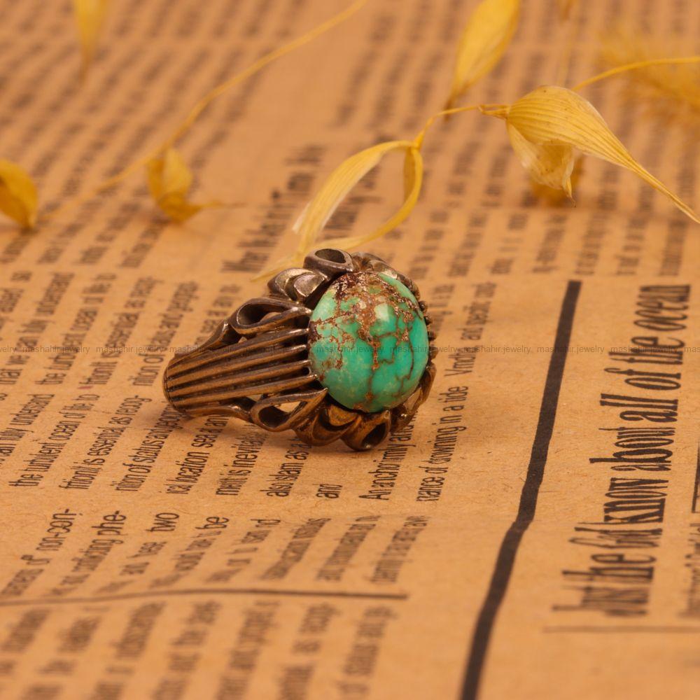 انگشتر فیروزه شجری مردانه کد 9225