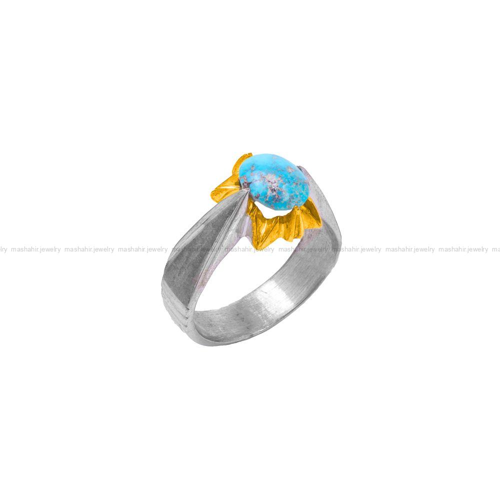 انگشتر فیروزه شجری مردانه کد 9228