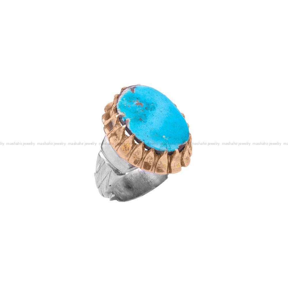 انگشتر فیروزه شجری مردانه کد 9236