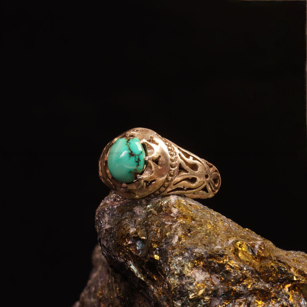 انگشتر فیروزه شجری مردانه کد 9241