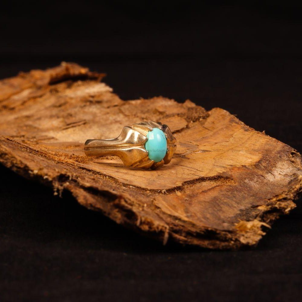 انگشتر فيروزه عجمی مردانه کد 9248