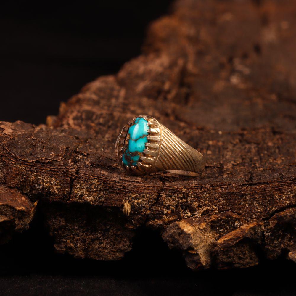 انگشتر فیروزه شجری مردانه کد 9260