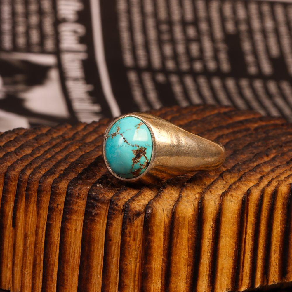 انگشتر فیروزه شجری مردانه کد 9264