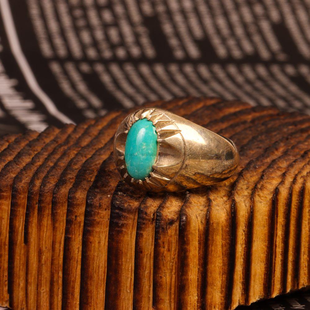 انگشتر فیروزه شجری مردانه کد 9266