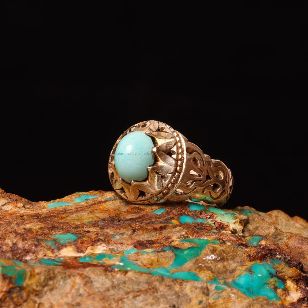 انگشتر فیروزه عجمی مردانه کد 9286