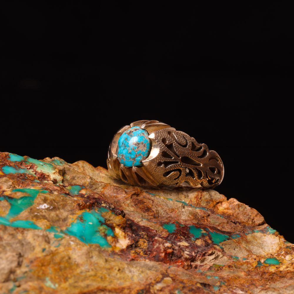 انگشتر فیروزه شجری مردانه کد 9288