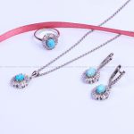 نیم ست فیروزه زنانه کد 9369