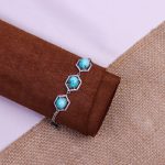 دستبند فیروزه زنانه کد 9384