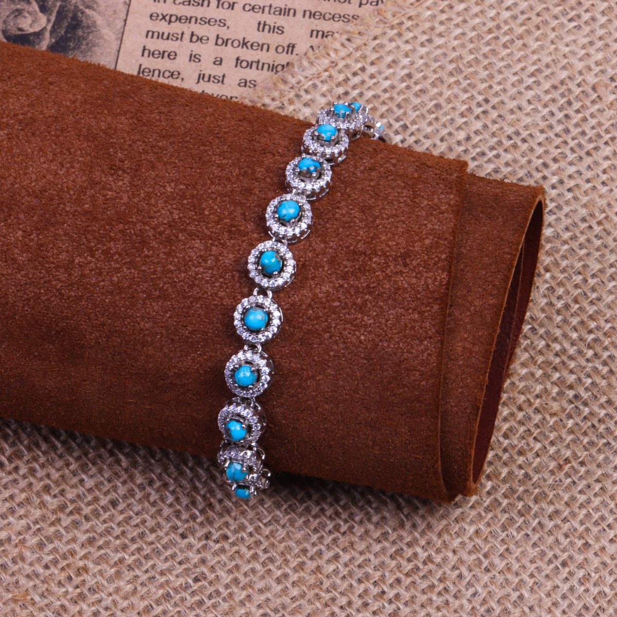 دستبند فیروزه زنانه کد 9388