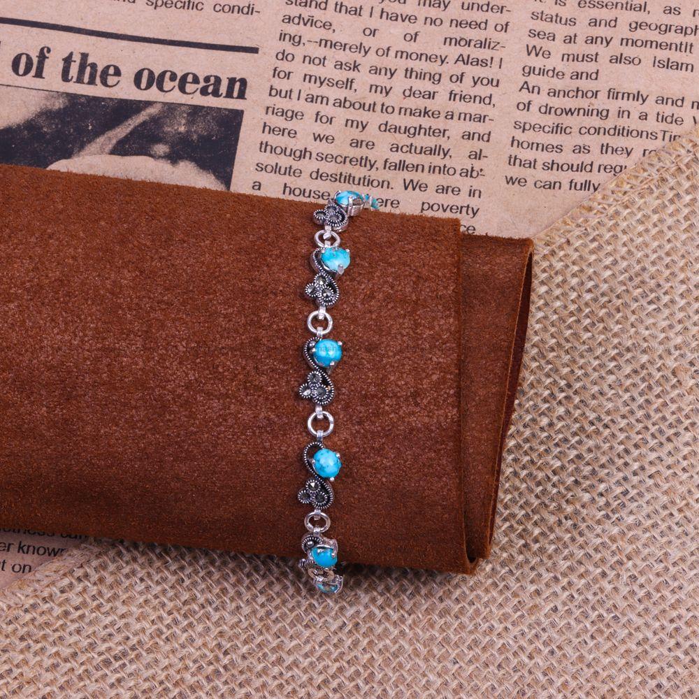 دستبند فیروزه زنانه کد 9394