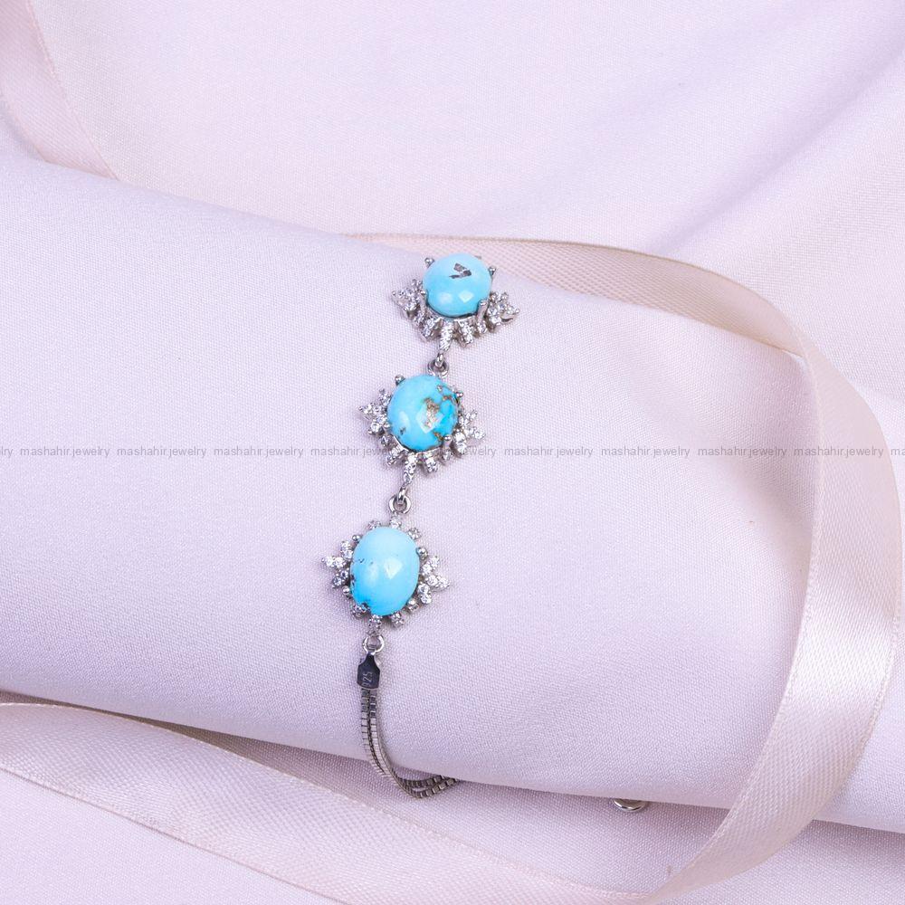 دستبند فیروزه زنانه کد 9399