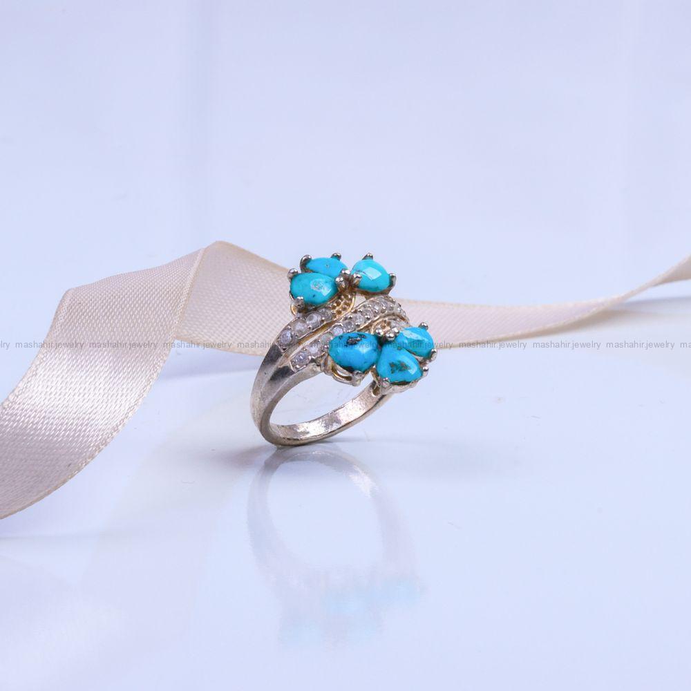 انگشتر فیروزه شجری زنانه کد 9496