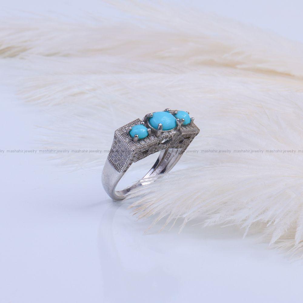 انگشتر فیروزه شجری زنانه کد 9497