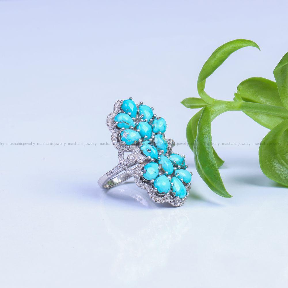 انگشتر فیروزه شجری زنانه کد 9502