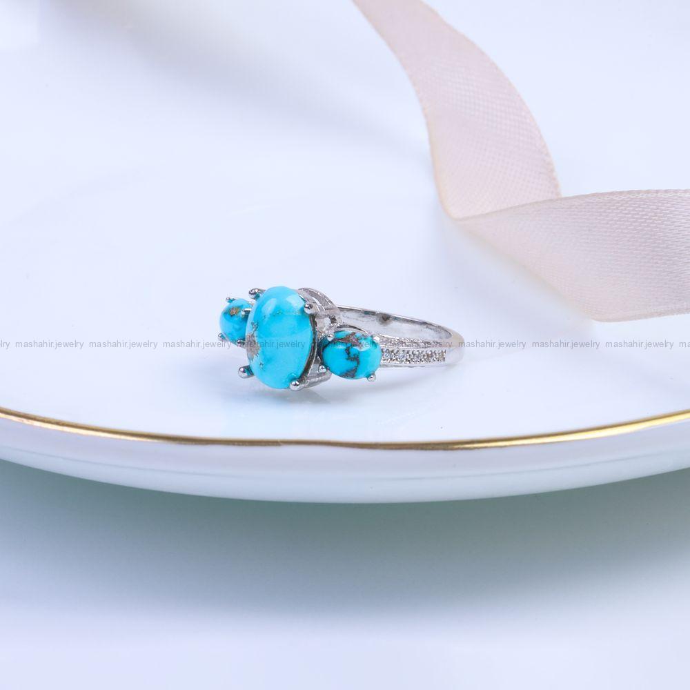 انگشتر فیروزه شجری زنانه کد 9536