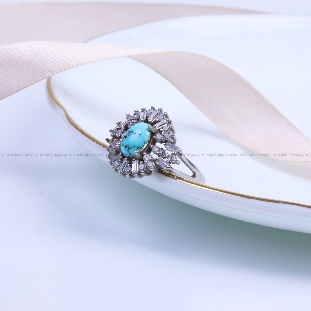 انگشتر فیروزه شجری زنانه کد 9537