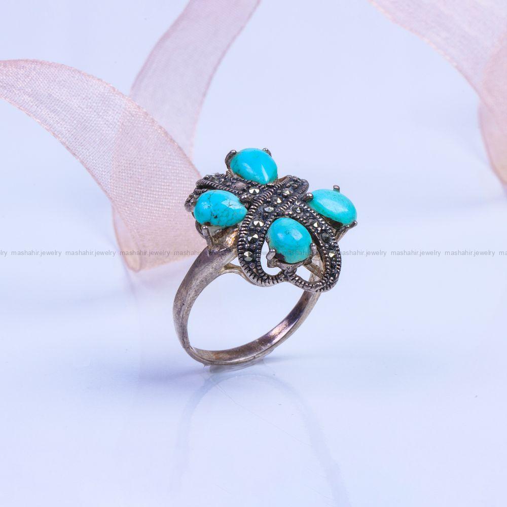 انگشتر فیروزه شجری زنانه کد 9556