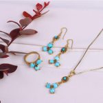 نیم ست فیروزه زنانه کد 9593