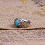 انگشتر فیروزه عجمی مردانه کد 9667