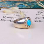 انگشتر فیروزه عجمی مردانه کد 9686
