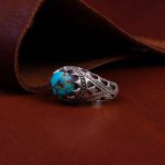 انگشتر فیروزه شجری مردانه کد 9694