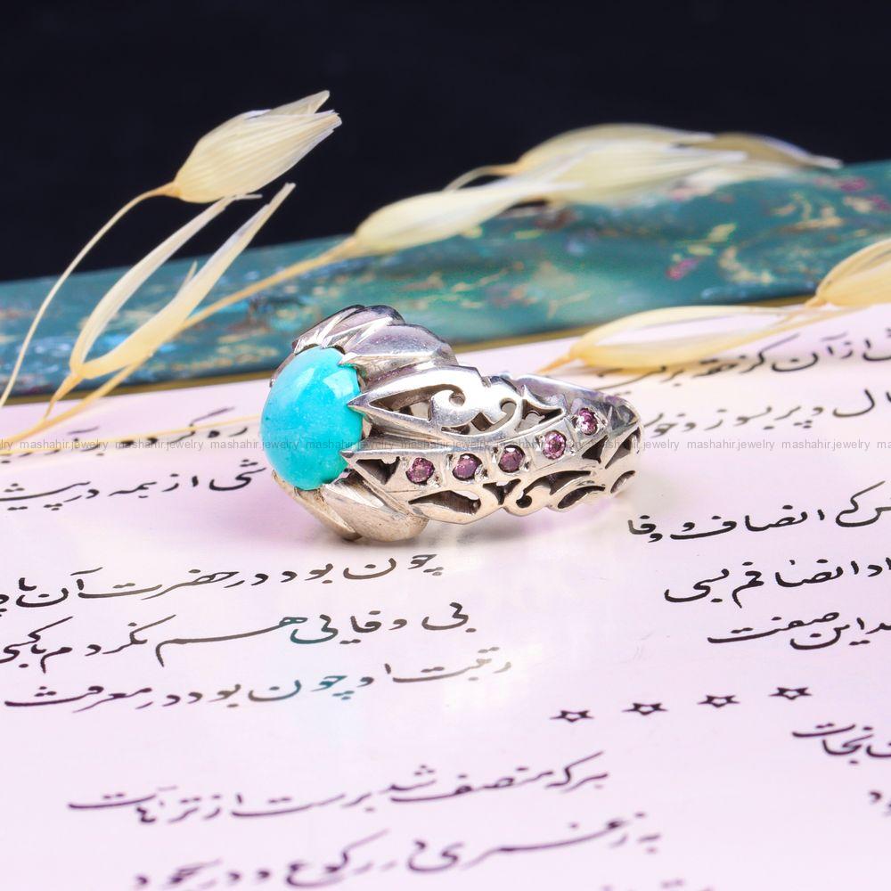 انگشتر فیروزه عجمی مردانه کد 9718