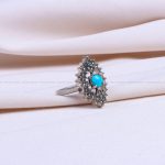 انگشتر فیروزه عجمی زنانه کد 9744