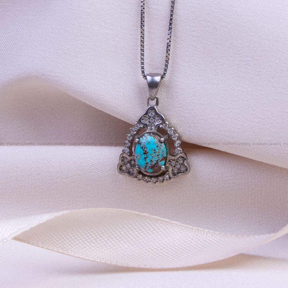 گردنبند فیروزه زنانه کد 9766