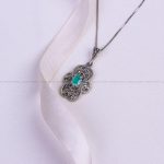 گردنبند زمرد زنانه کد 9773