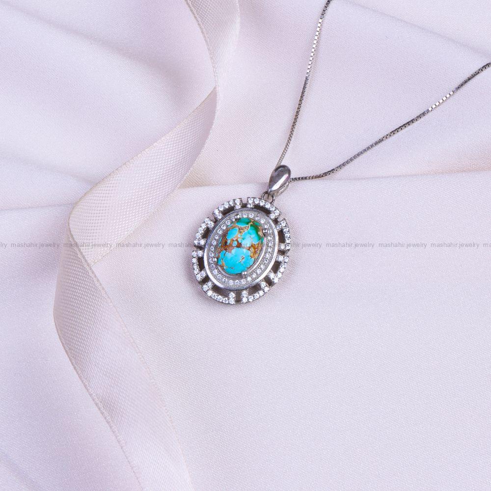 گردنبند فیروزه زنانه کد 9775