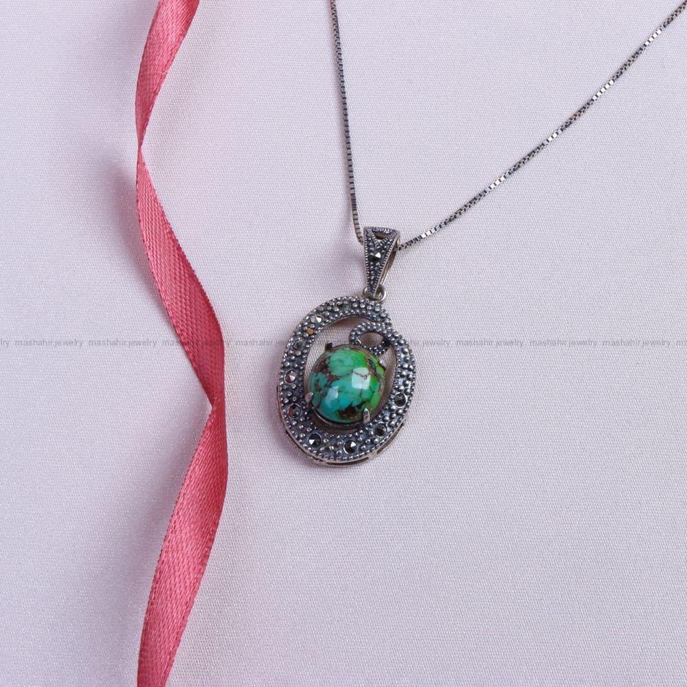 گردنبند فیروزه زنانه کد 9782