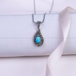 گردنبند فیروزه زنانه کد 9787