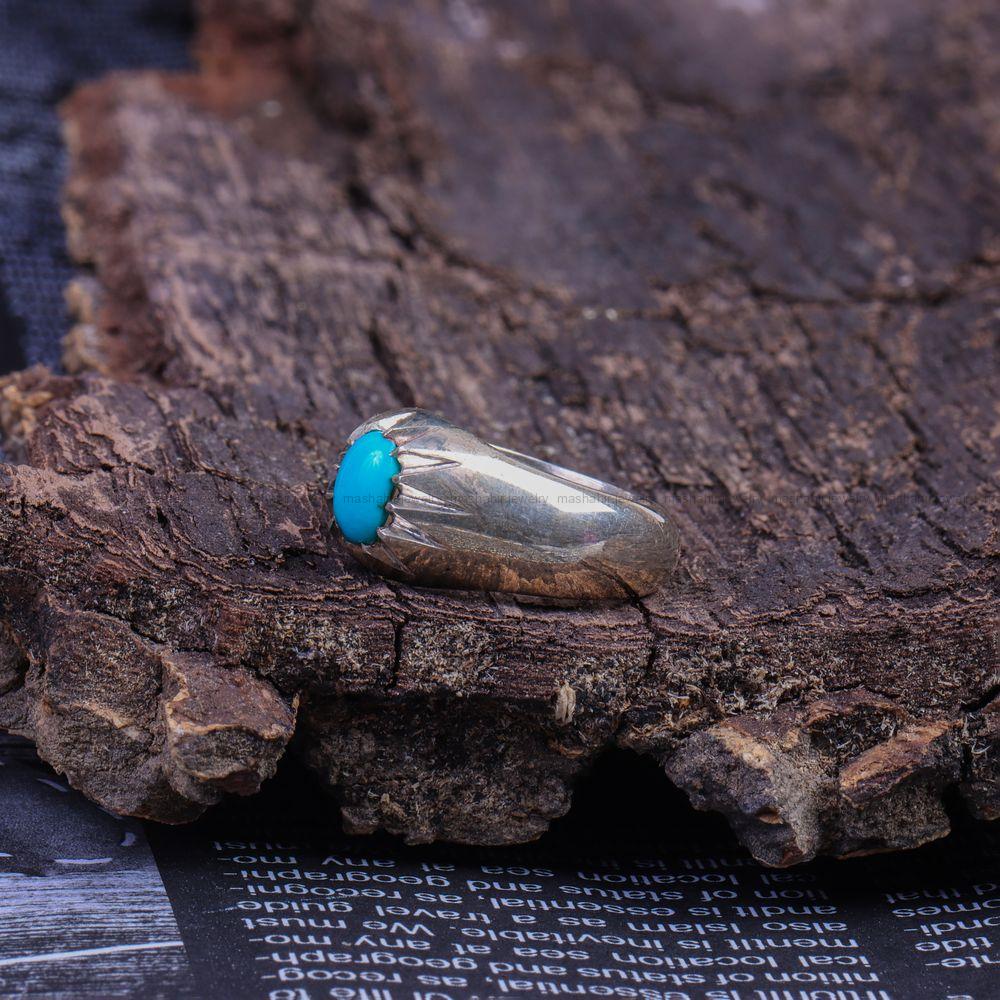 انگشتر فیروزه شجری مردانه کد 9855