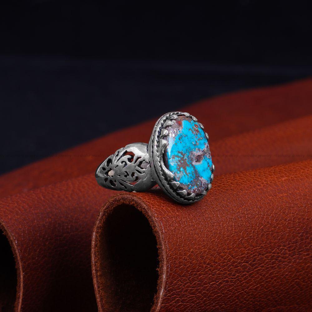 انگشتر فیروزه شجری مردانه کد 9879