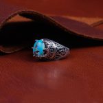 انگشتر فیروزه شجری مردانه کد 9886