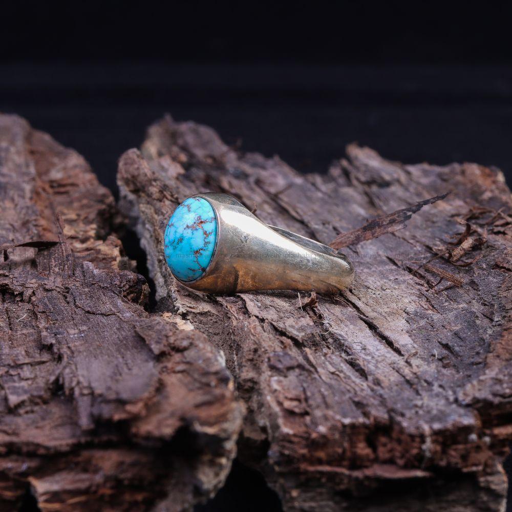 انگشتر فیروزه شجری مردانه کد 9899
