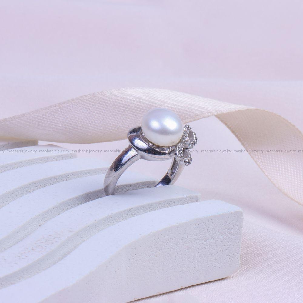 انگشتر طرح مروارید زنانه کد 9917