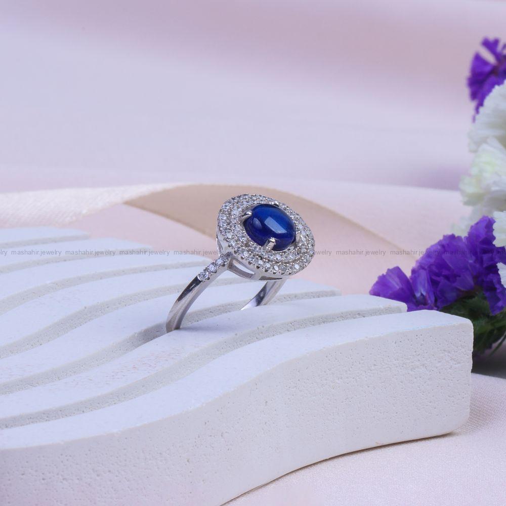 انگشتر یاقوت کبود سنتاتیک زنانه کد 9920