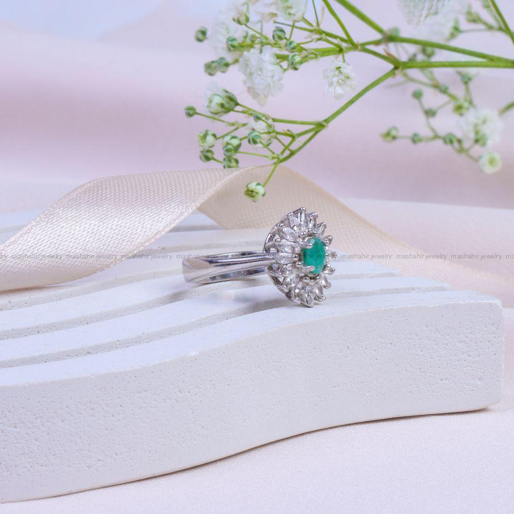 انگشتر زمرد زنانه کد 9925
