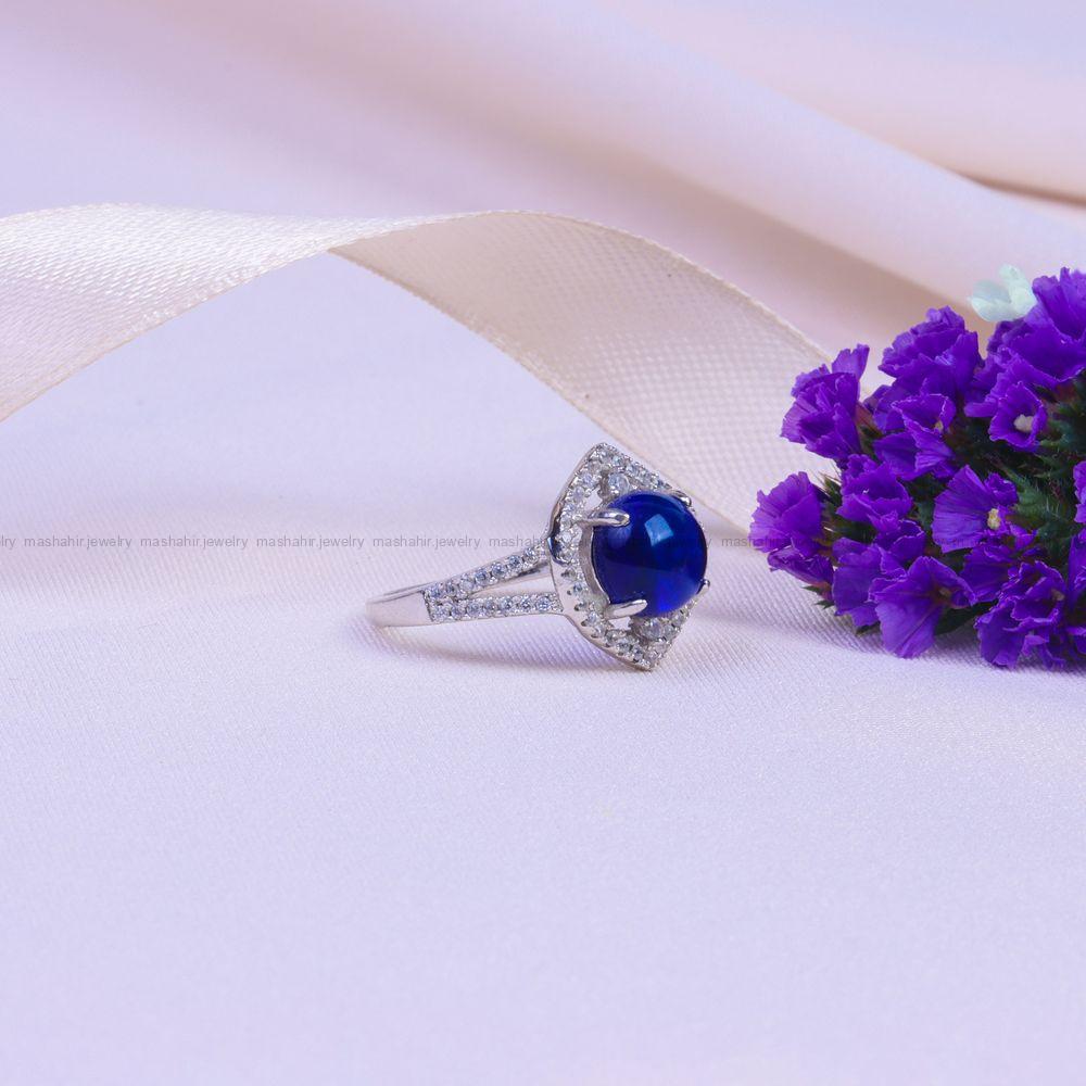 انگشتر یاقوت کبود سنتاتیک زنانه کد 9932