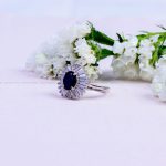 انگشتر یاقوت کبود زنانه کد 9945