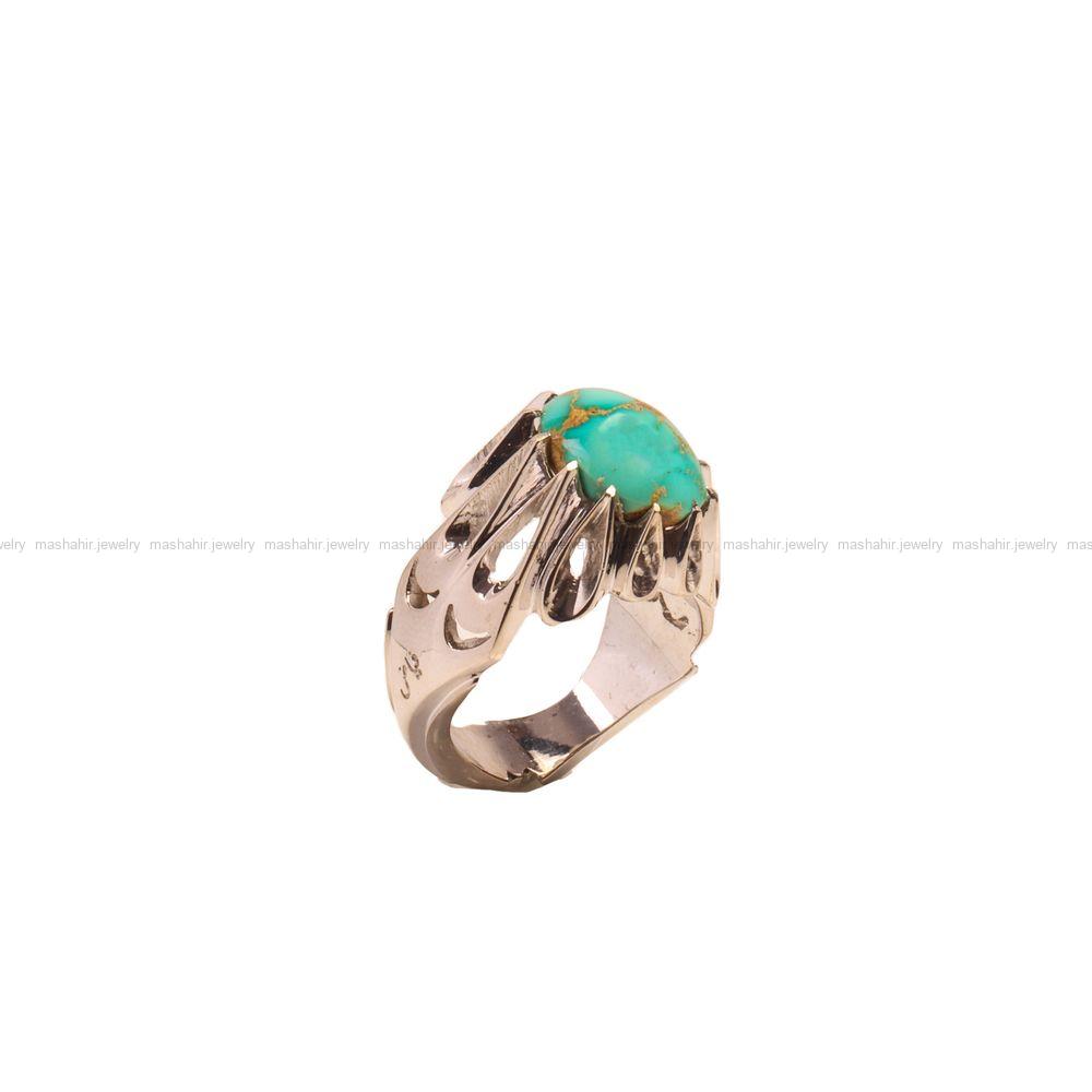 انگشتر فیروزه شجری مردانه کد 9342