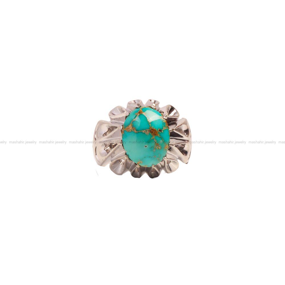 انگشتر فیروزه شجری مردانه کد 9342