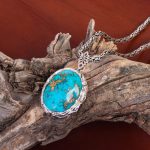 گردنبند فیروزه مردانه کد 10598