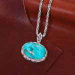 گردنبند فیروزه مردانه کد 10600