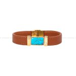 دستبند چرم فیروزه مردانه کد 10655