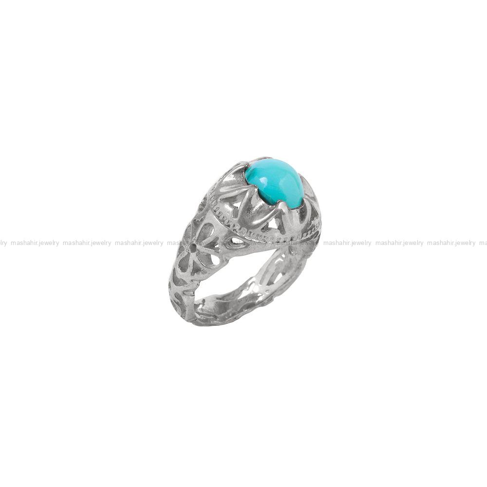 Ajami turquoise ring for men