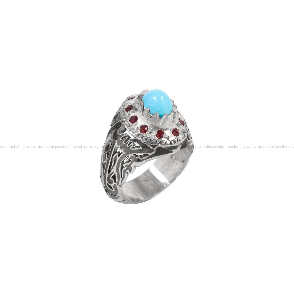 انگشتر فیروزه عجمی مردانه کد 10302